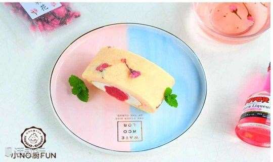 一世不会凋谢的樱花：樱花果冻樱花蛋糕卷