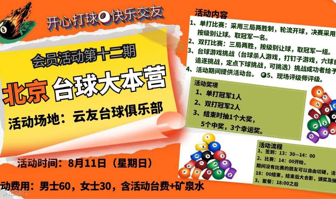 北京台球大本营2.0版第12期活动