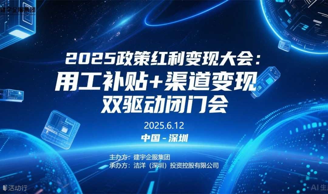 2025政策红利变现大会：用工补贴+渠道变现双驱动闭门会